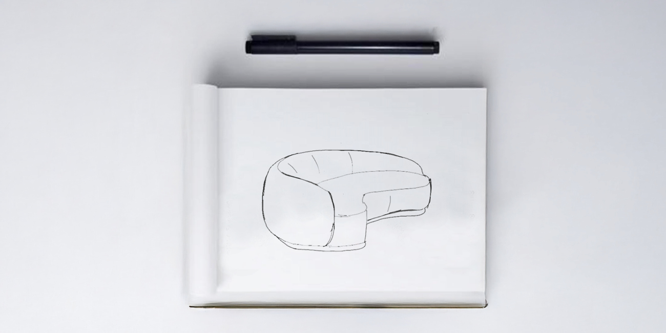 custom made sketch of couch
