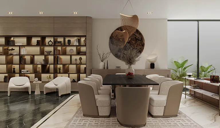 8_Dining-Living-Bar_Hi-Res_1 A luxurious 6-bedroom sanctuary in Nad Al Shiba First, Dubai | Elementa Interior Design Dubai