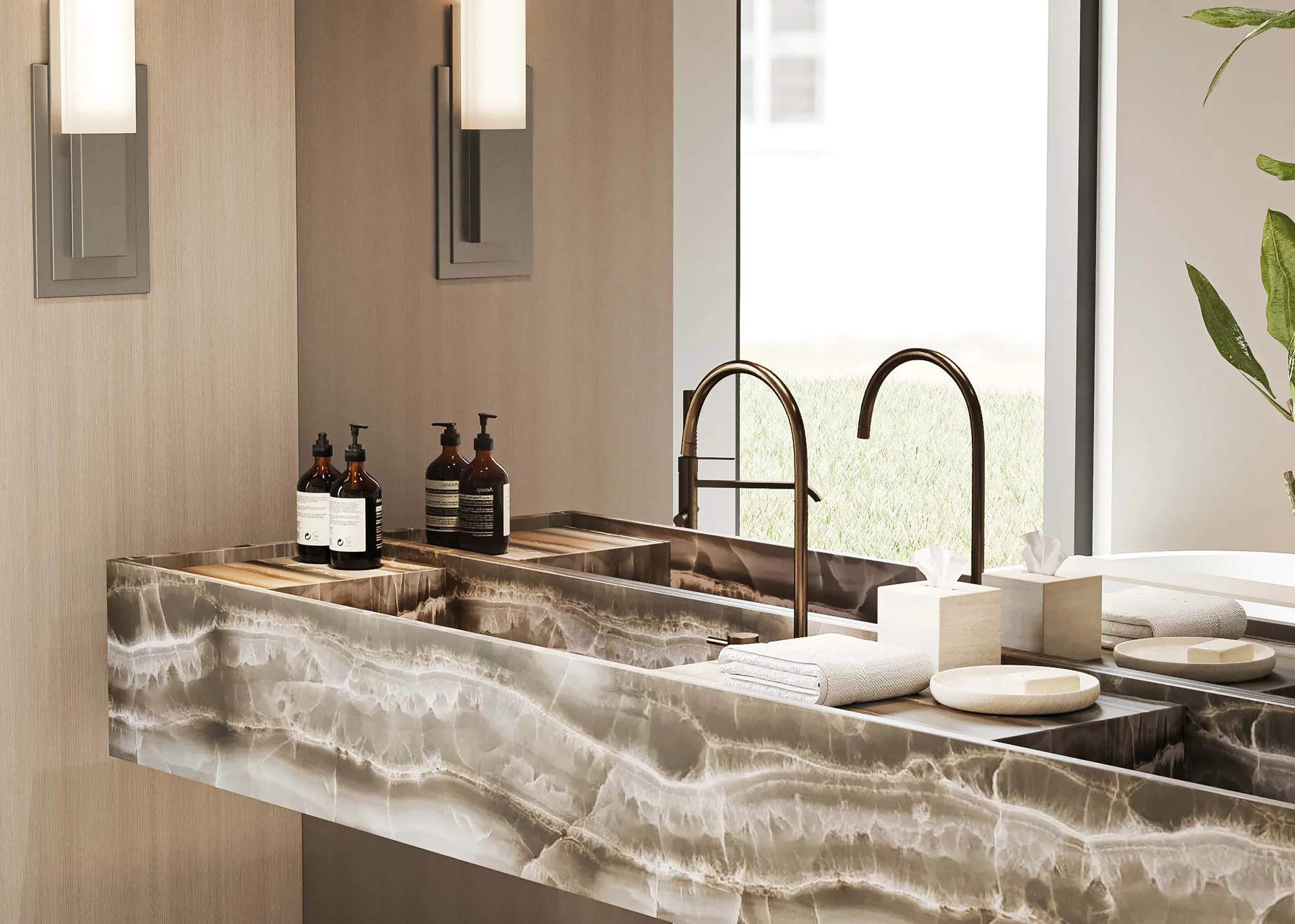 masterbathroom-02v Timeless modernity: Complete redesign and styling of an Emirates Hills villa | Elementa Interior Design Dubai